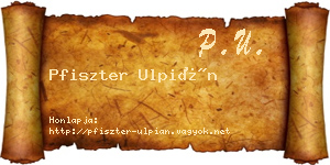 Pfiszter Ulpián névjegykártya